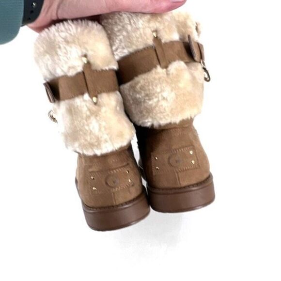 LNWOT Guess Women's Adlen Faux Fur Round Toe Ankle Boots Brown Tan Size 7 - Picture 5 of 11